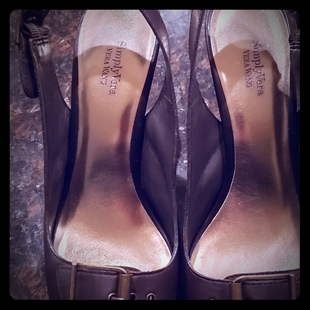 Women's leather slingback heels